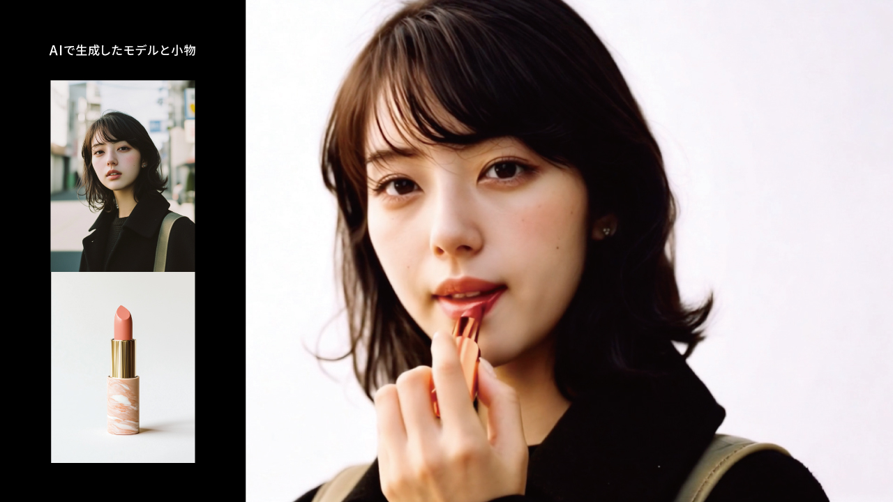 AIで生成したモデルとリップ