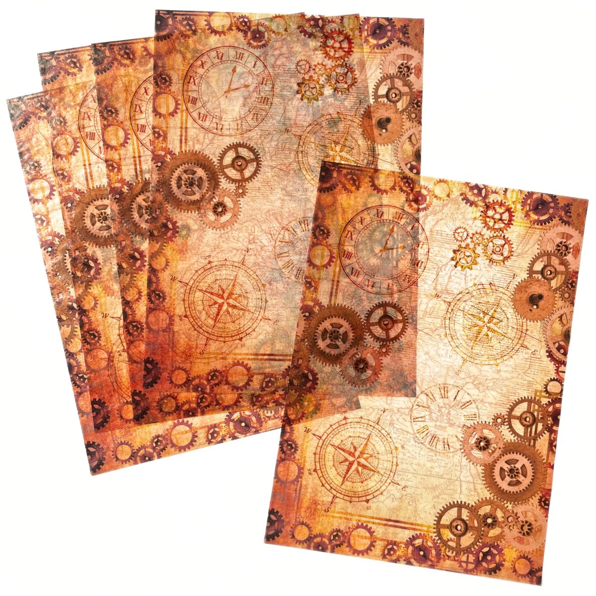 A4サイズグラシン紙 スチームパンク柄