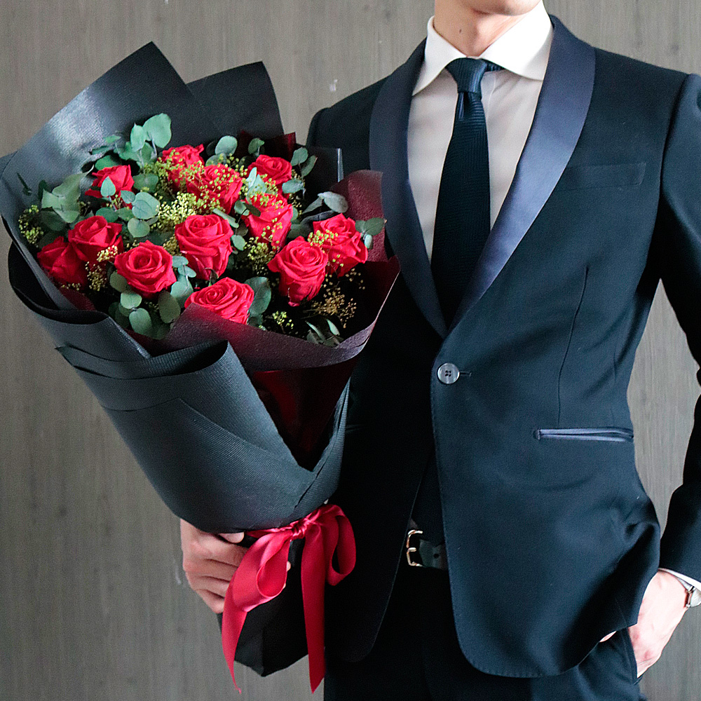 make you happy /赤バラ12本の花束プリザーブドフラワー