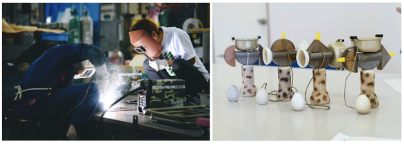 刀鍛冶体験や溶接体験などが製作できる「ワークショップ」や工場で生まれた製品を販売する「工場直販マルシェ」