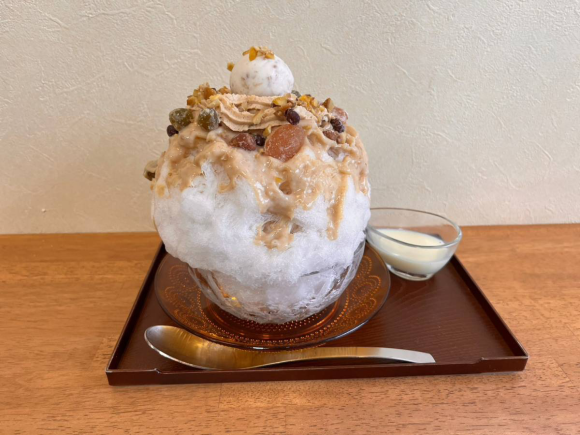 甘栗専門店の栗かき氷