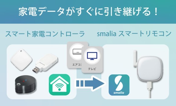 スマート家電リモコンからの引き継ぎに対応！「smaliaスマートリモコン」アプリが新機能を追加