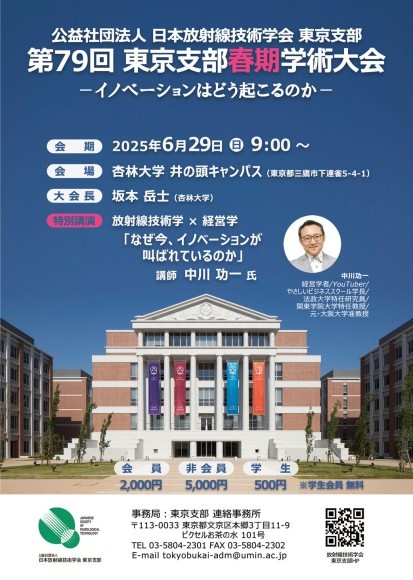 【6/29（日）放射線学術大会×経営学】放射線学会「イノベーションはどう起こるのか」やさしいビジネススクール・中川功一特別講演【第79回東京支部春期学術大会】
