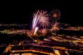 御殿場プレミアム・アウトレット上空の花火　※写真は試し打ちの様子