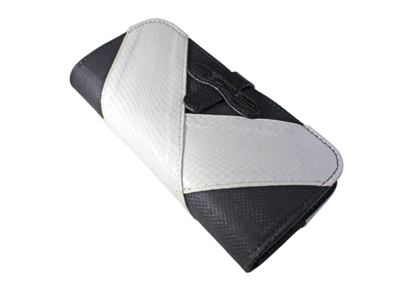 オールレザー長財布（蛇革）◆巻蛇／ホワイトクロスーX／Re-Bone Special