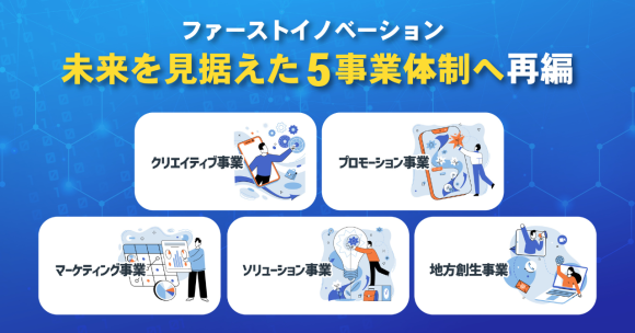 DX推進と地域共創を両立へ。ファーストイノベーション、未来を見据えた5事業体制へ再編