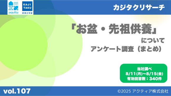 「お盆・先祖供養」について、アンケート調査を実施しました