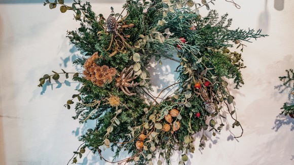 プリザーブドフラワーのクリスマスリース