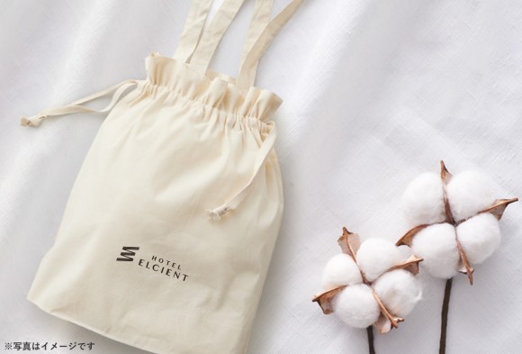 ホテルロゴ入りオリジナル巾着袋イメージ