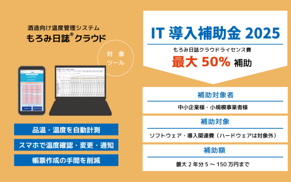 IT導入補助金2025、もろみ日誌クラウドライセンス最大50%補助