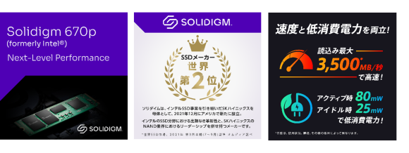 ソリダイム™ 670p（旧インテル®）SSD