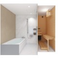 業界初※のシステムバスルーム工法のプライベートサウナ「Lillä Sauna(リラサウナ)」 に サウナ＆システムバスルームが新登場！ サウナとつながるバスルームでもっと豊かなサウナ体験を。