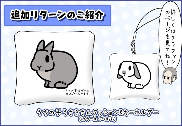 株式会社リディンクとうさぎ漫画家ぽみーゆりお氏が共同開発するうさぎ育成ゲームアプリのゲームタイトルと２種類の追加リターンをに発表いたしました。