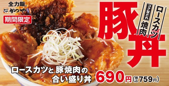 ロースカツと豚焼肉の合い盛り丼