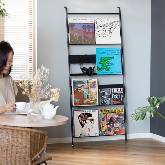 飾って収納できるレコードラック ワイド