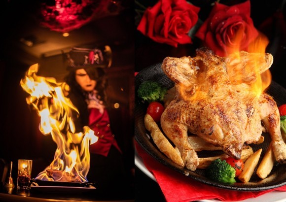 【呪文で血塗れ⁉サラダに漆黒に染まるパスタ、火炙り刑のチキンまでオールスター勢揃い！】「銀座レストラン ヴァンパイアカフェ 」22周年 祝宴開幕