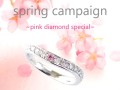 春のキャンペーンは「桜」に因んだピンクダイヤモンドプレゼントがございます。