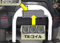 バンパーと車止めに装置設置した写真