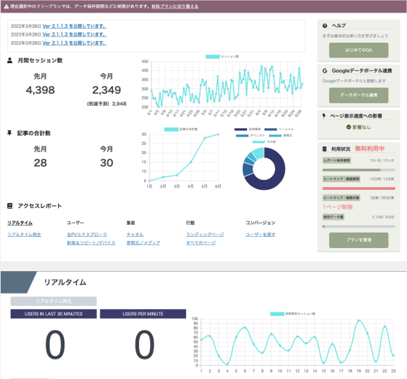 UA互換のレポート機能