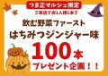 飲む野菜ファーストはちみつジンジャー味100本プレゼントキャンペーン！