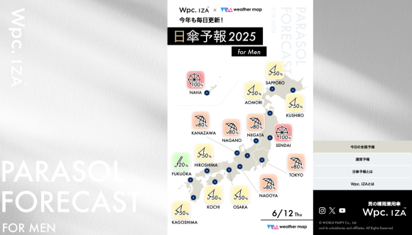 “Wpc. IZA”日傘予報2025 for men