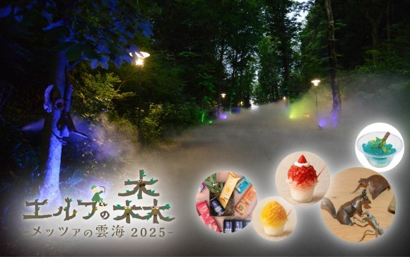 雲海が広がる魔法の森「エルフの森－メッツァの雲海2025－」メッツァの天然資源をアップサイクルした循環型野外アート展示＆ギャラリー