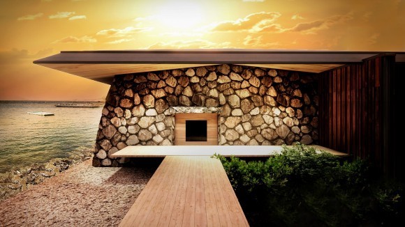 【界 宮島】石風呂外観パース