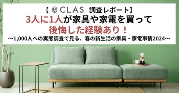 3人に1人が家具や家電を買って後悔した経験あり！