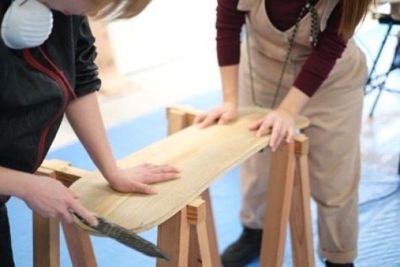 雪板ワークショップの様子イメージ