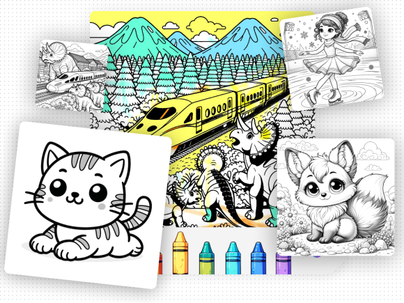 開発中のAIぬりえアプリのイメージ画像です。