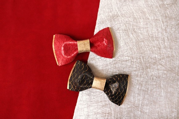 彦摩呂プロデュース蝶ネクタイ・フィッシュレザー