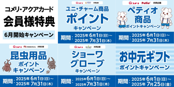 洗剤やシャンプーなどのまとめ買いでポイントゲットのチャンス！ 6月は5種のキャンペーンが新たにスタート！