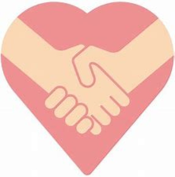 ハートと調和を表現しているマーク.