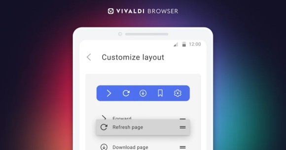 Android 版 Vivaldi 5.6 - メニューのカスタマイズが可能に