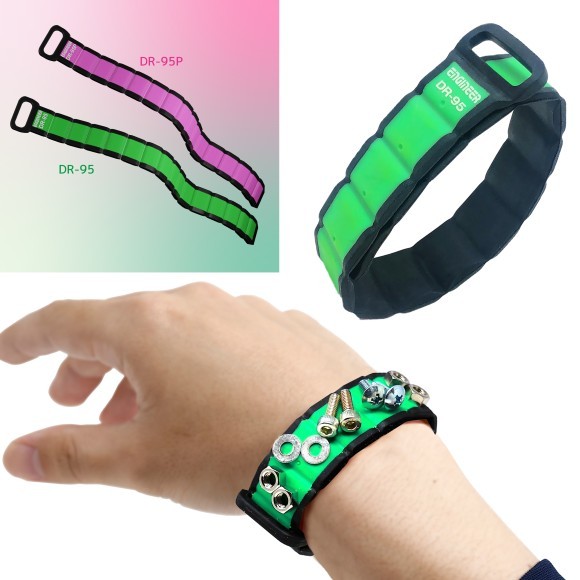 パーツやネジを手首に保管。かる～い着け心地。強力ネオジム磁石。キャビネットや車体に貼り付けて工具を使用できます。