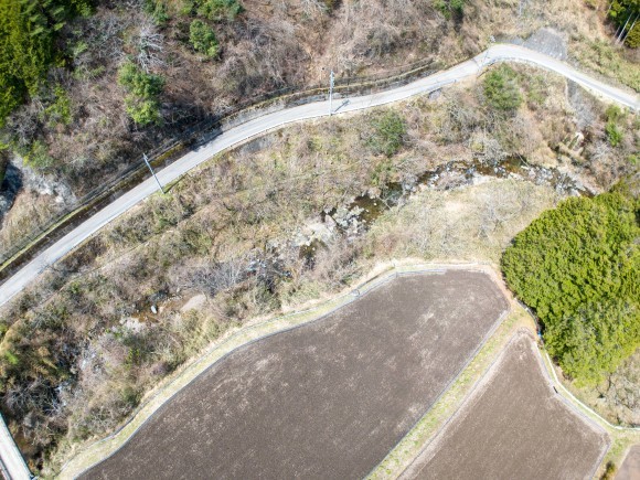 土石流発生個所の撮影