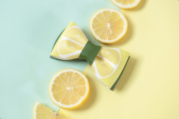 レモン 蝶ネクタイ 彦摩呂 グルメ レザー 本革 革職人 ハンドメイド