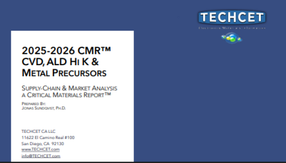 ALD/CVD, Hi-k And Metal Precursor - CMR™ CRITICAL MATERIALS REPORT: SUPPLY-CHAIN & MARKET ANALYSIS