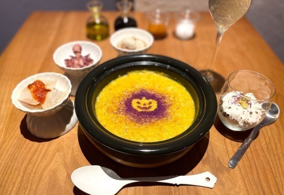 アーモンドミルクで炊いた かぼちゃのお粥