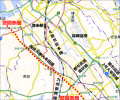 福岡市内の警固断層（南東部）のおよその位置 地理院地図に「活断層図」の活断層位置等を記入