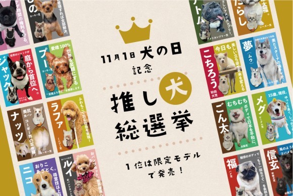 あなたの推しが商品化。犬インフルエンサー16匹がエントリー「推し犬総選挙2025」が、11月1日犬の日に開催です。