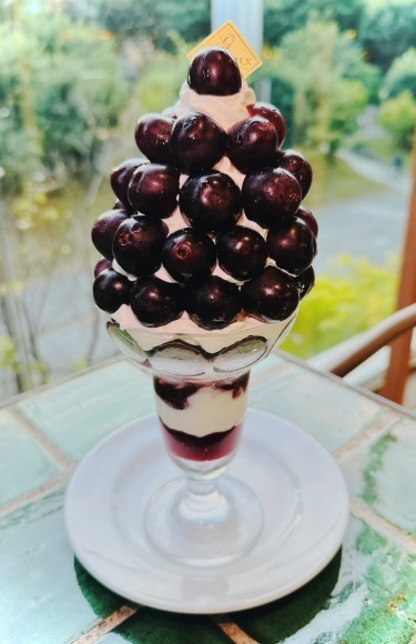 希少種マスカットノワールを贅沢に使用したマスカットノワールパフェ