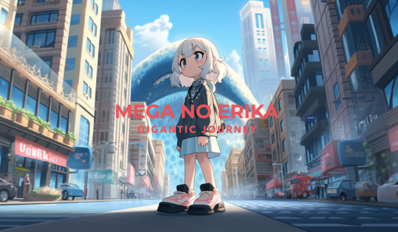 MEGA NO ERIKA　オリジナルAIアニメ主人公の構想段階イメージデザイン。