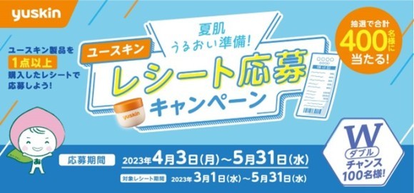 ～ ユースキン製品購入で夏肌ケアセット他400名に当たる！～ 「夏肌うるおい準備！レシート応募キャンペーン」を開催！