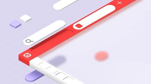 デスクトップ版 Vivaldi 7.6 サムネイル画像：Vivaldi ブラウザのツールバーのカスタマイズを3Dで表現