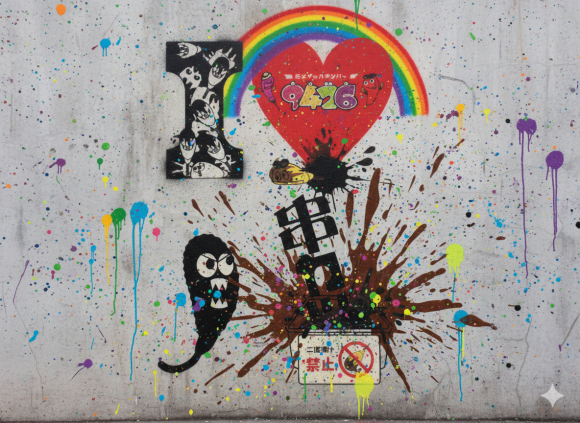 アイラブ串カツ　運気アゲアゲクシニョロアート作品