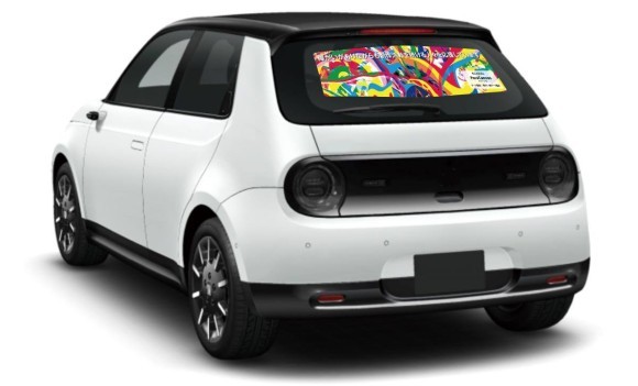 車窓を障がい者アートの額縁にするキャンペーン　PLAN1