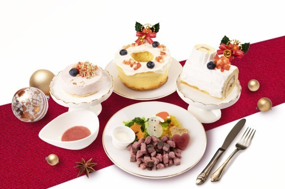 愛犬用クリスマスケーキとクリスマスディナープレート