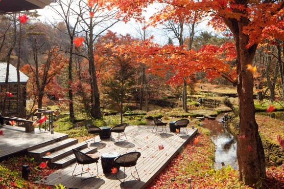 星のや軽井沢・秋の棚田ラウンジ