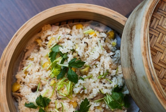 栗と茸のおこわ せいろ蒸しイメージ